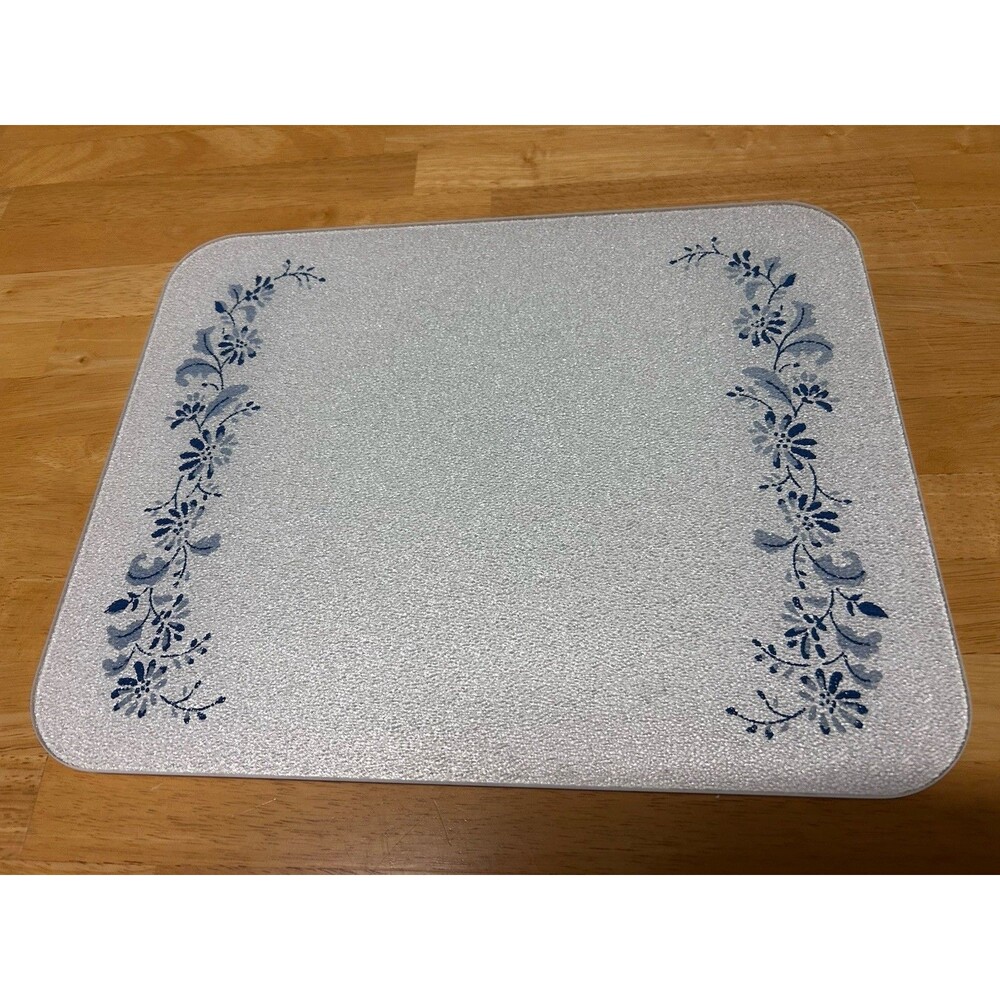 1980s Corning Portable Counter Saver C-15 Frosted Pebbled Glass Colonial Mist